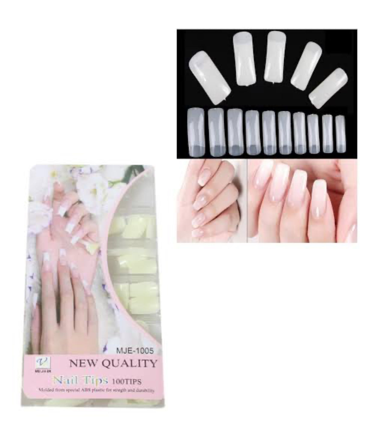 Professional Swiss Nails for Acrylic Nail Art Tips 100 Nail Set & glue