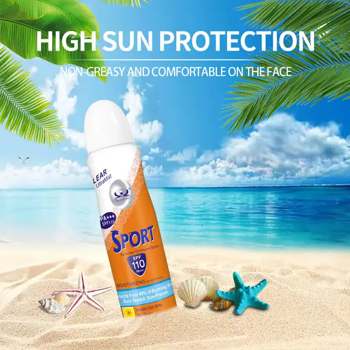 Sensitive Skin Sunscreen Spray Whitening Moisturizing Refreshing Sunscreen SPF 110
