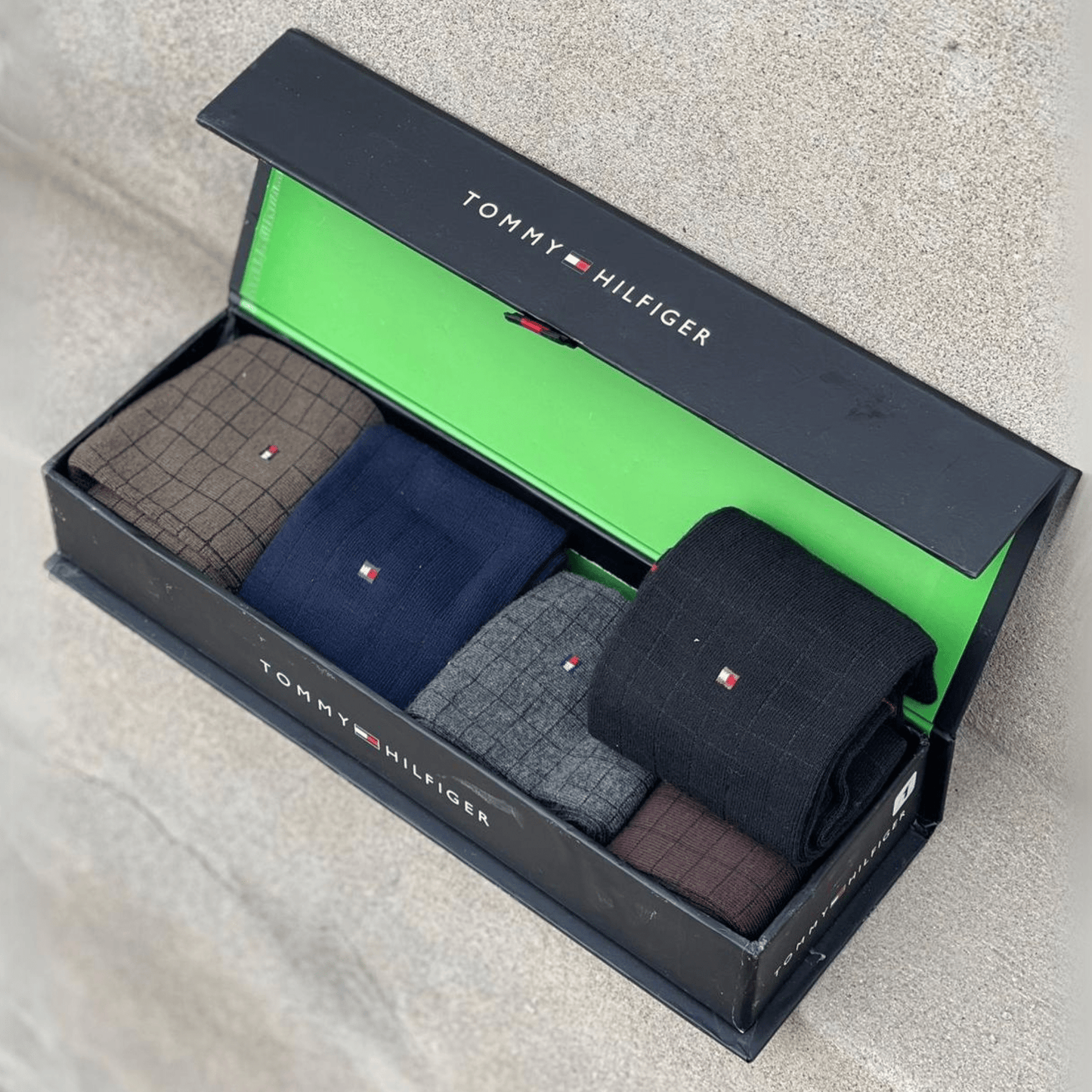 TM(Tommy Hilfiger) Brand 5 Colors Socks for Men with Premium Gift Packing Export Quality