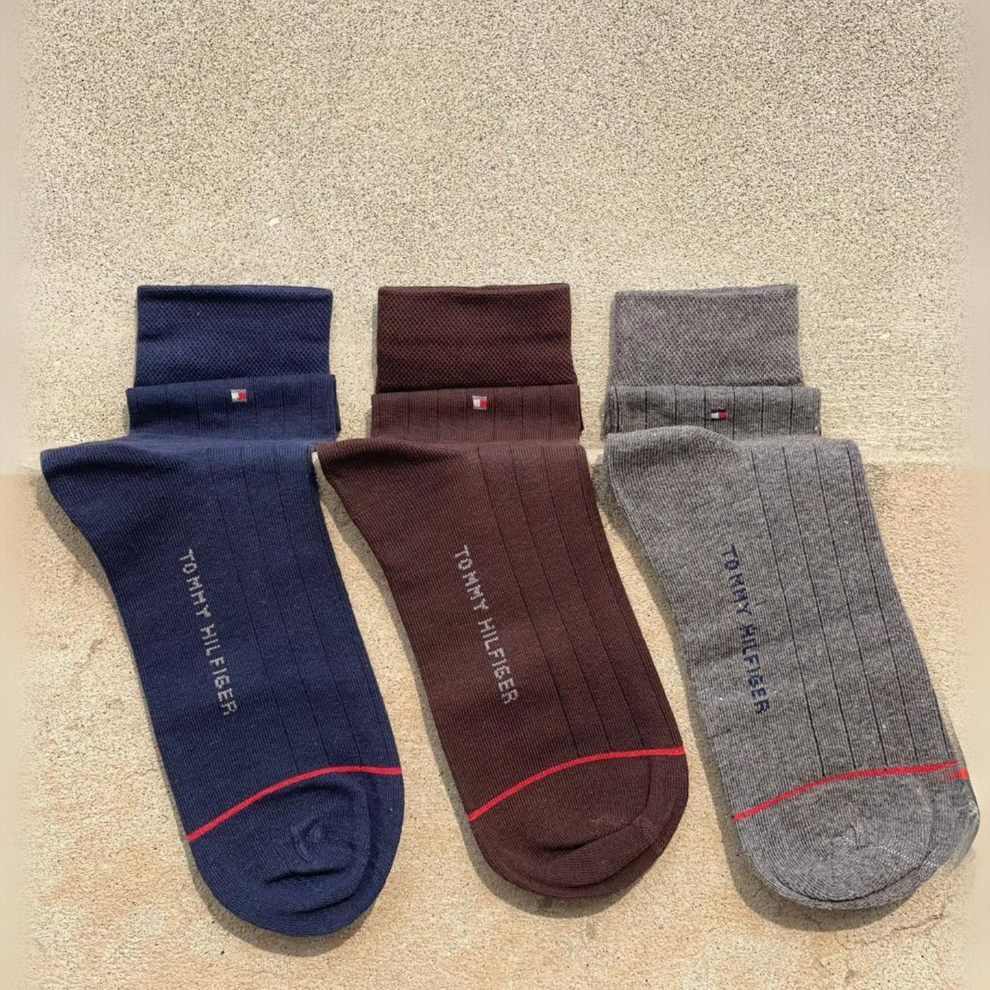 TM(Tommy Hilfiger) Brand 3 Colors Socks for Men with Premium Gift Packing Export Quality