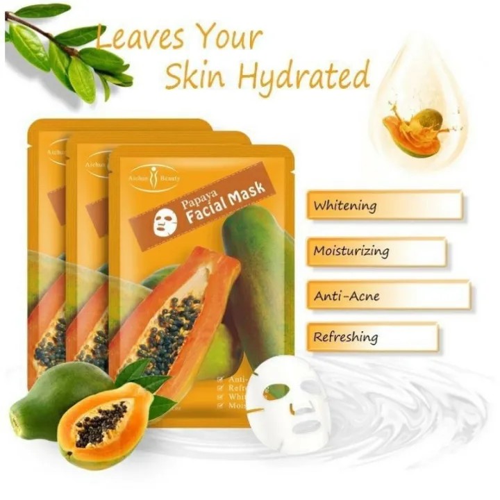 Aichun Beauty Papaya Facial Anti-Acne Refreshing 1 Sheet Mask 25ml